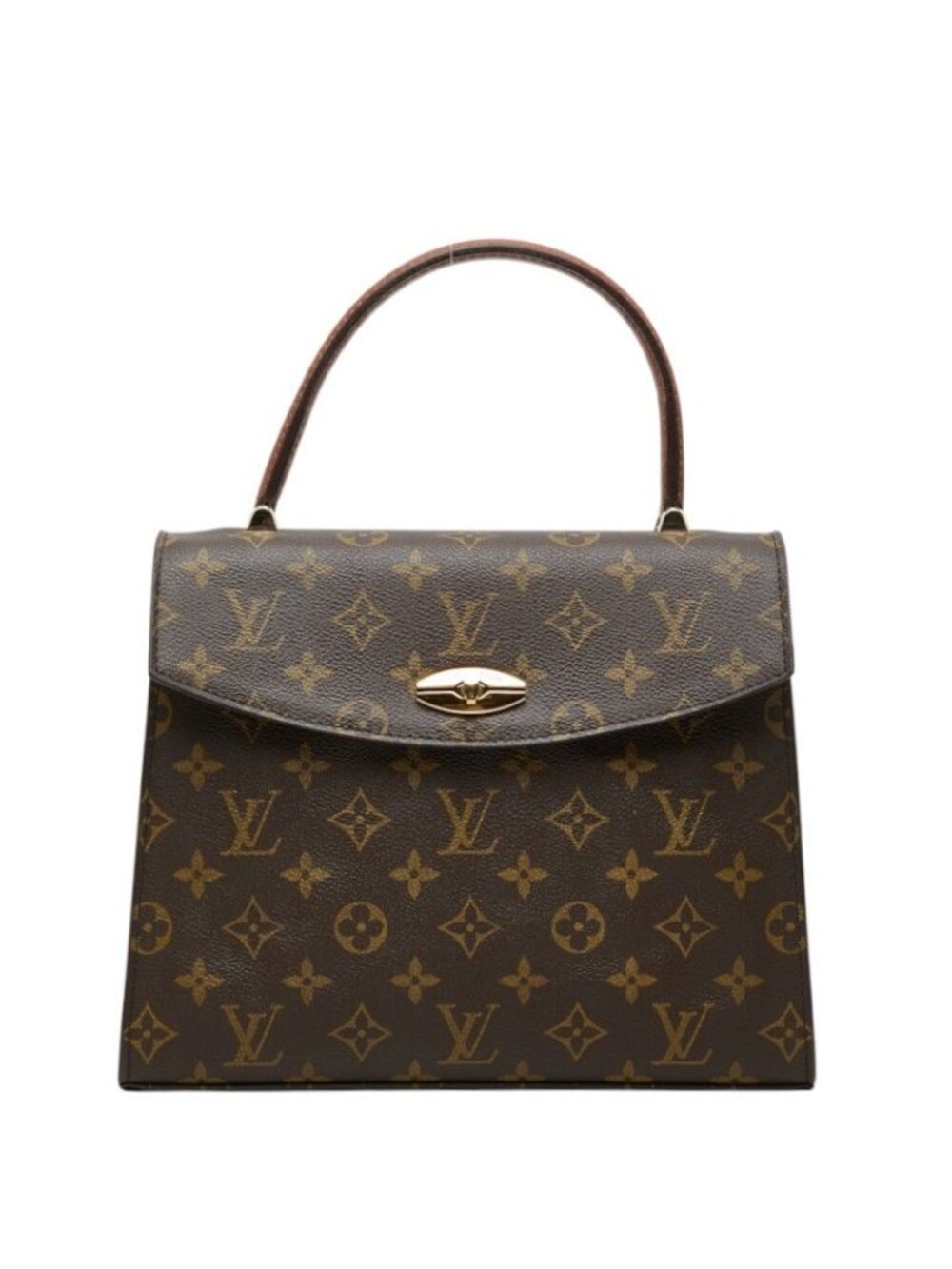 Louis Vuitton Monogram Malesherbes Handbag Brown Leather